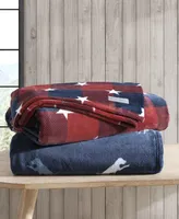 Eddie Bauer Americana Plaid Ultra Soft Plush Fleece Throw, 70 x 50