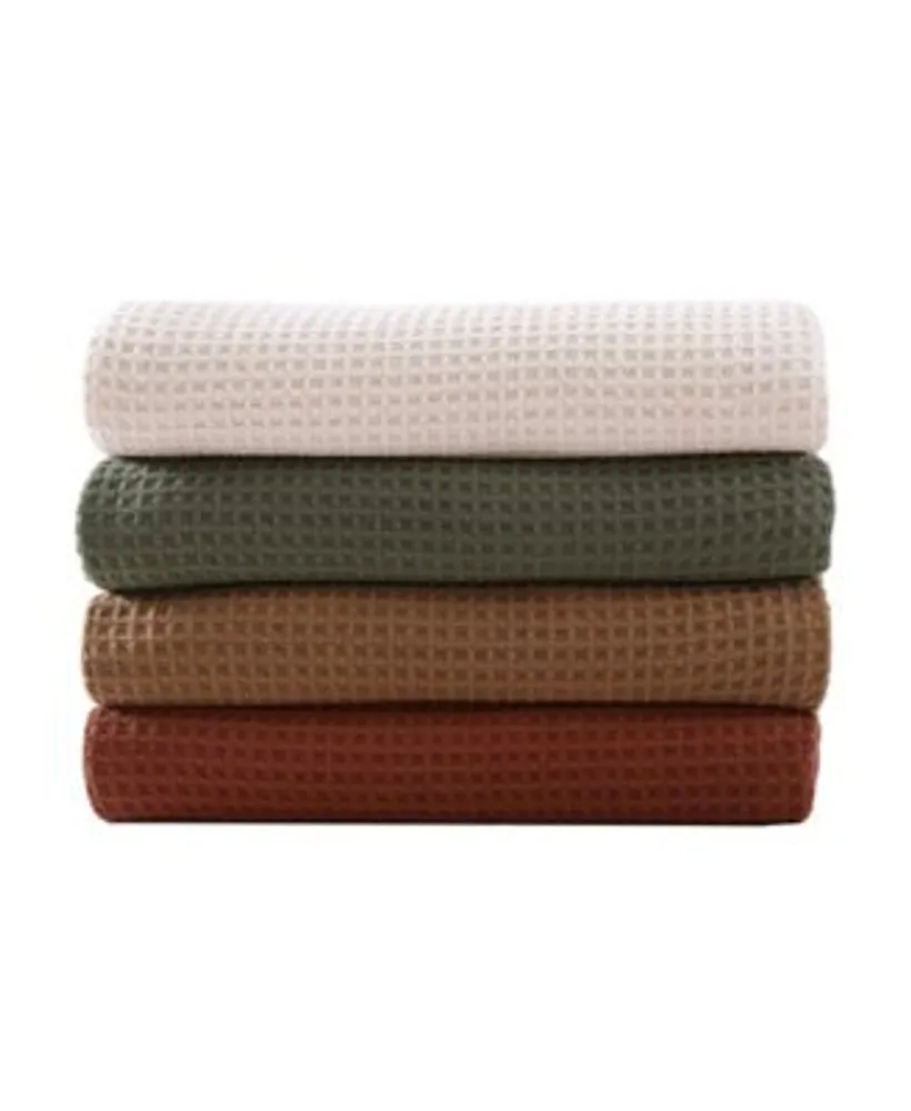 Eddie Bauer Solid Waffle Cotton Reversible Blankets