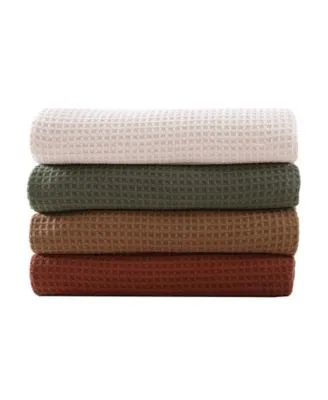 Eddie Bauer Solid Waffle Cotton Reversible Blankets