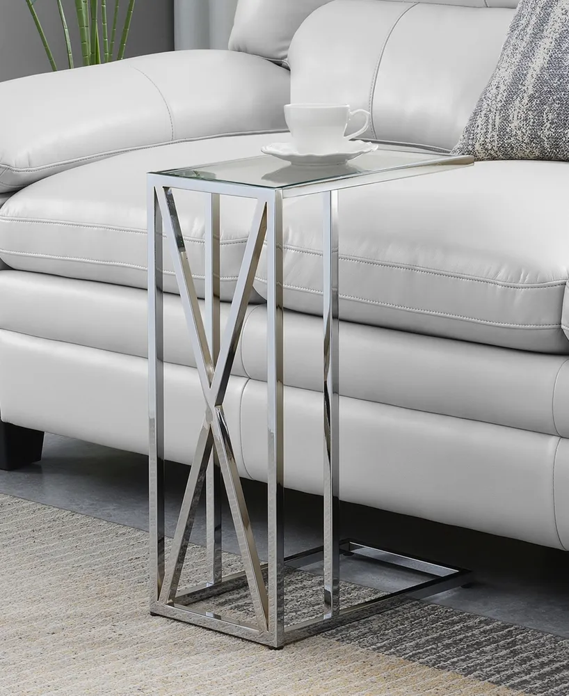 Convenience Concepts 15.75" Oxford Glass C End Table
