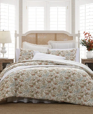 Laura Ashley Bramble Floral Cotton Reversible -Piece Comforter Set