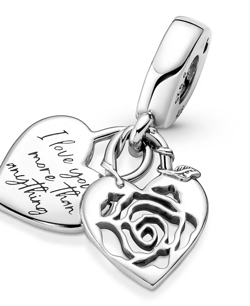 Pandora Sterling Silver Rose Heart Padlock Dangle Charm