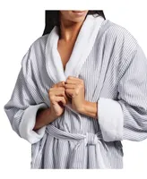 Cassadecor Stria Stripe Fleece and Polyester Bath Robe