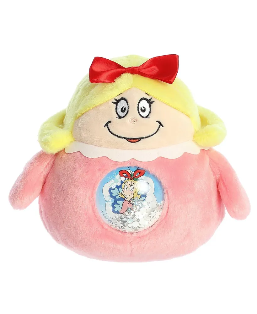 Aurora Small Shaker Cindy Lou Who Dr. Seuss Whimsical Plush Toy Pink 8"