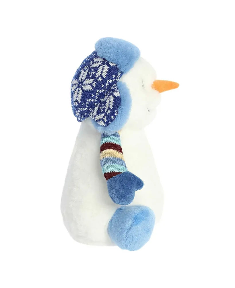 Aurora Medium Land of Lils Snowman Holiday Festive Plush Toy White 9.5"