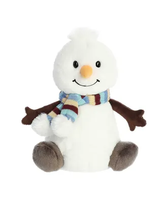 Aurora Medium Land of Lils Wren Snowman Holiday Festive Plush Toy White 10"