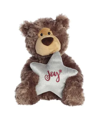 Aurora Medium Joy Bear Holiday Festive Plush Toy Brown 9.5"