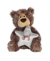 Aurora Medium Joy Bear Holiday Festive Plush Toy Brown 9.5"