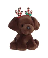 Aurora Medium Holiday Cheer Rudy Chocolate Lab Holiday Festive Plush Toy 7.5"