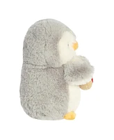 Aurora Small Holiday Donut PomPom Penguin Festive Plush Toy Gray 7.5"