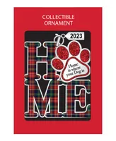 Ganz Sentiment Ornament Home with Paw Print Charm 'Home is Where your Dog Is' - Green, Red, Silver