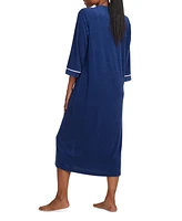 Miss Elaine Women's Solid-Color Long-Sleeve Zip Robe