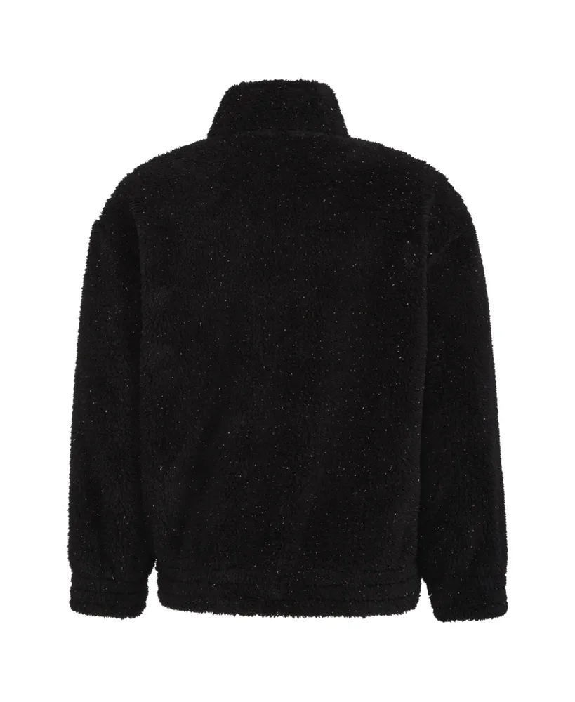 adidas Big Girls Long Sleeve Mock Neck Furry Lurex Pullover Sweatshirt