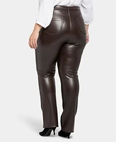 Nydj Plus Artificial Leather Marilyn Straight Pants