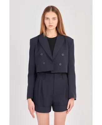 Women's Double Breasted Button Blazer