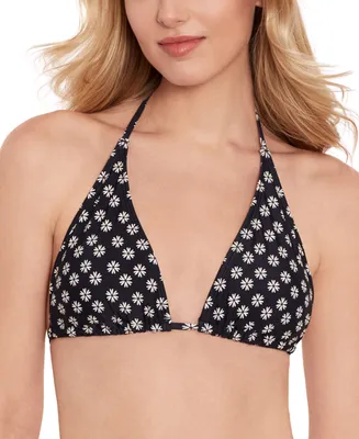 Salt + Cove Juniors' Daisy-Print Triangle Bikini Top, Created for Macy's