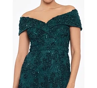 Xscape Off-The-Shoulder Lace Gown