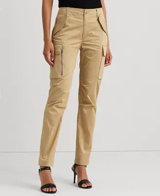 Lauren Ralph Petite Sateen Cargo Ankle Pants