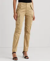 Lauren Ralph Petite Sateen Cargo Ankle Pants