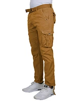 Blu Rock Men's Cotton Cargo Belted Utility Pants Set