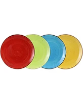Elama Mason 12 Piece Double Bowl Stoneware Dinnerware Set, Service for 4