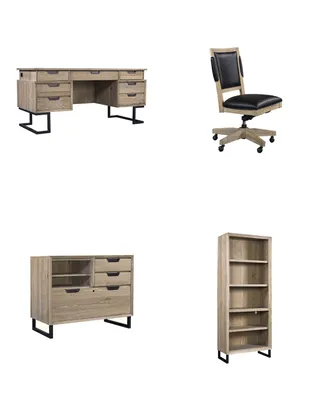 Gidian Home Office, 4-Pc. Set (Executive Desk, Office Chair, File, Door Bookcase)
