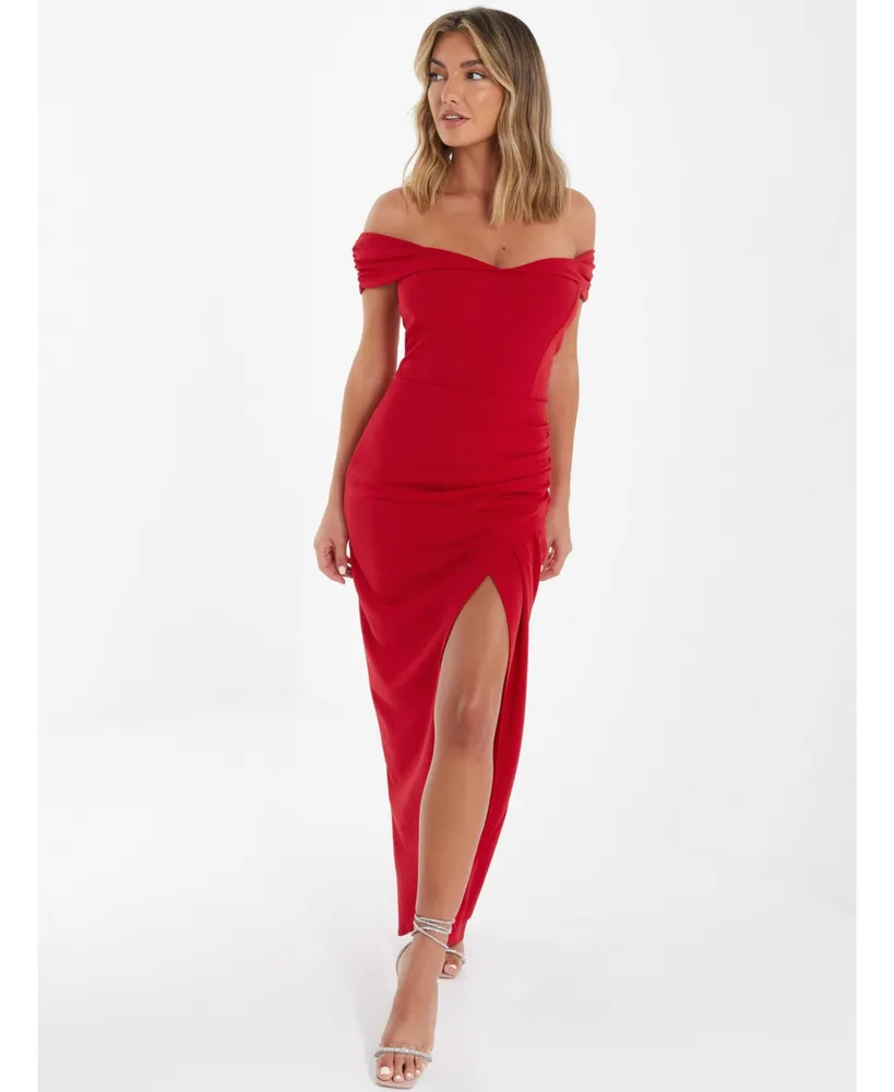 Quiz Women's Off-The-Shoulder Maxi Dress