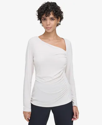 Calvin Klein Women's Asymmetric Long-Sleeve Knit Top