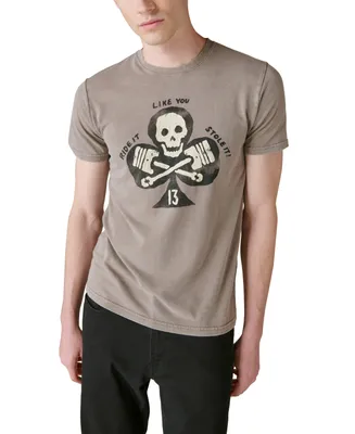 Lucky Brand Men's Skull Club Graphic Short Sleeve Crewneck T-Shirt