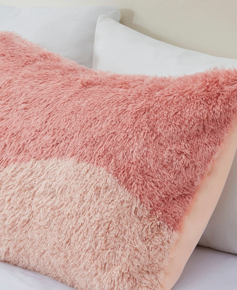 Intelligent Design Cassie Ombre Shaggy Faux Fur 3 Piece Comforter Set, Full/Queen
