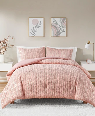 Intelligent Design Naomi Metallic Print Faux Fur 2 Piece Comforter Set, Twin/Twin Xl