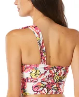 Carmen Marc Valvo Women's Convertible One-Shoulder Floral-Print Bikini Top