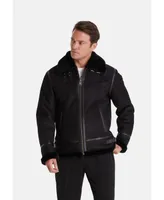 Furniq Uk Men's Shearling Aviator Jacket