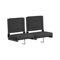 Set Of 2 500 Lb. Rated Lightweight Stadium Chair With Ultra-Padded Seat