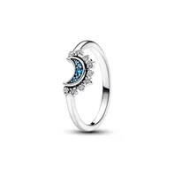 Pandora Cubic Zirconia Moments Celestial Blue Sparkling Moon Ring