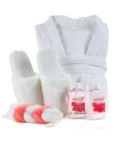 Freida and Joe Bath & Body Spa Set in Pink Peony Fragrance with Luxury Bathrobe & Plush Slippers Luxury Body Care Mothers Day Gifts for Mom