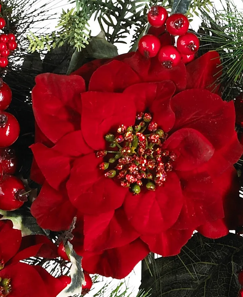 Nearly Natural 24" Poinsettia Wreath