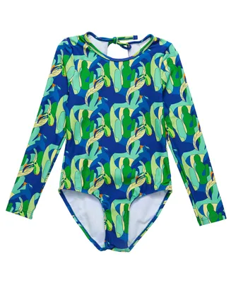 Toddler, Child Girl Toucan Jungle Sustainable Keyhole Surf Suit