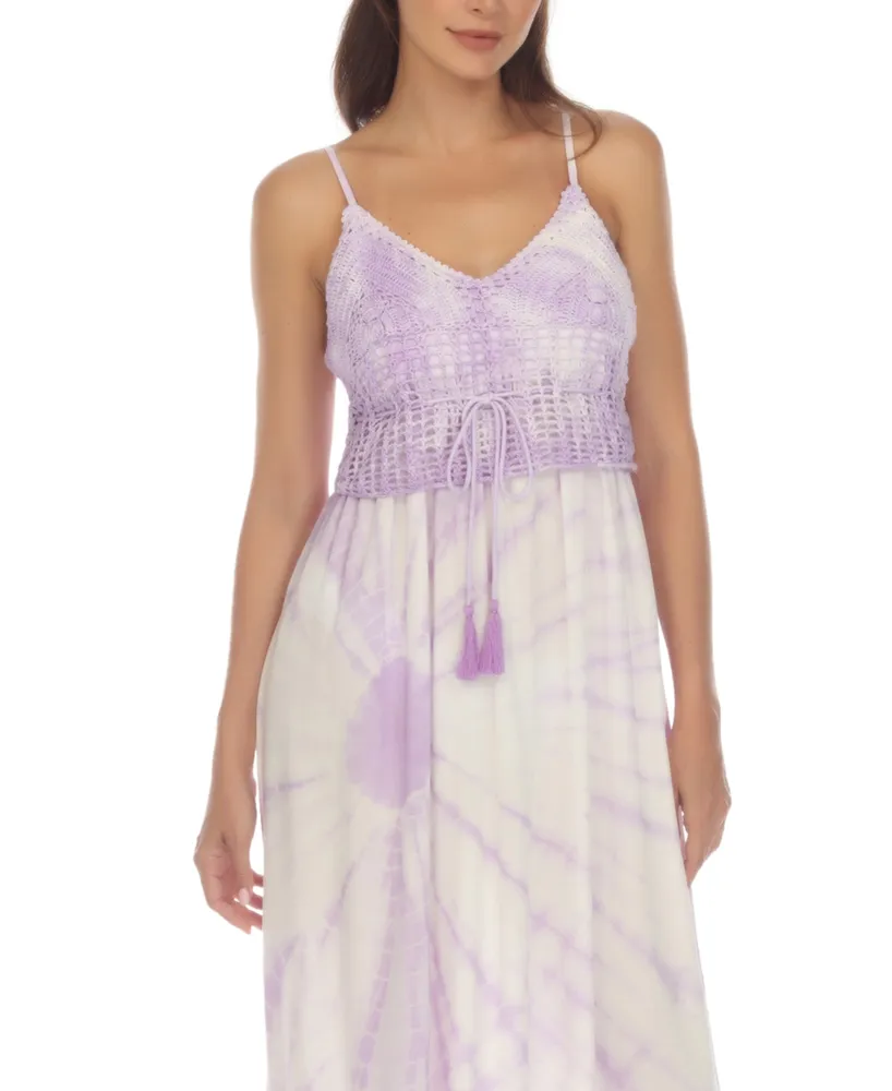 Raviya Women's Tie-Dyed Maxi Dress Cover-Up - Lavender Tie