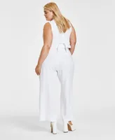 Bar Iii Plus Size Cropped Vest Wide Leg Pants Created For Macys