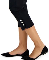 Jm Collection Women's Snap-Hem Pull-On Capri Pants, Created for Macy's