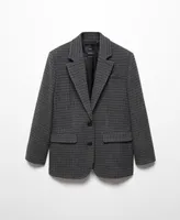 Mango Women's Houndstooth Structured Blazer