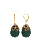 2028 Acrylic Oval Filigree Drop Earrings