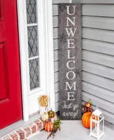 National Tree Company 39" Halloween "Unwelcome" Porch Sign with Spider Webs
