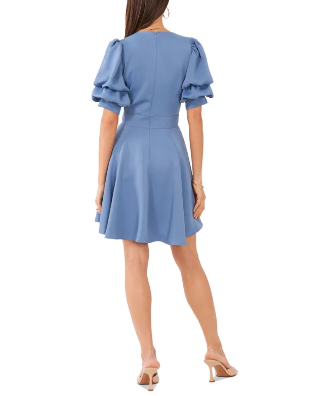 1.state Women's V-Neck Tiered Bubble Sleeve Dress