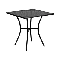 Emma+Oliver Commercial Grade 28" Square Colorful Metal Garden Patio Table