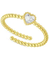 Giani Bernini Cubic Zirconia Heart Bead Wrap Ring in 18k Gold-Plated Sterling Silver, Created for Macy's