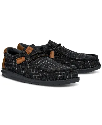 Hey Dude Men's Wally Plaid Canvas Casual Moccasin Sneakers from Finish Line