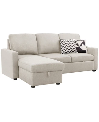 Newton 82" Polyester Storage Sectional Sofa Bed