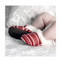 Artisan Woven Unisex Elastic Ankle Baby Booties Sherpa Lined